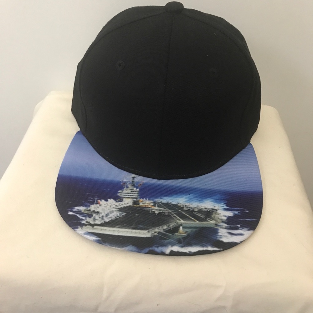 MEN'S SNAPBACK HAT MILITARY AIRCRAFT CARRIER PRINT